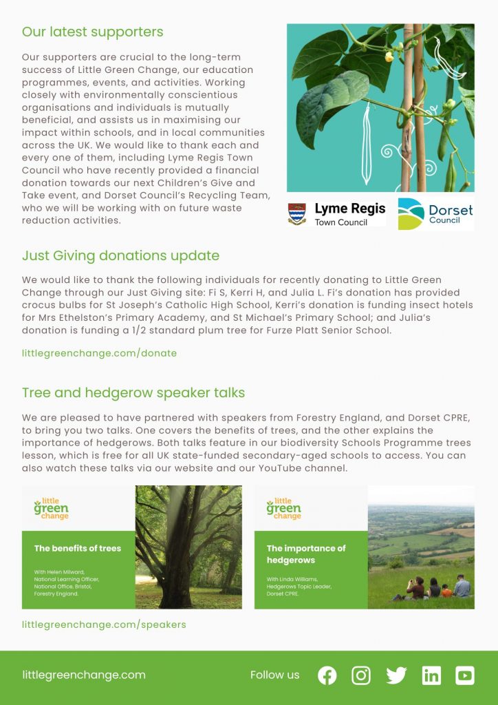 Little Green Change, January 2024 newsletter, page 2