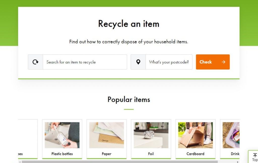Recycle Now website