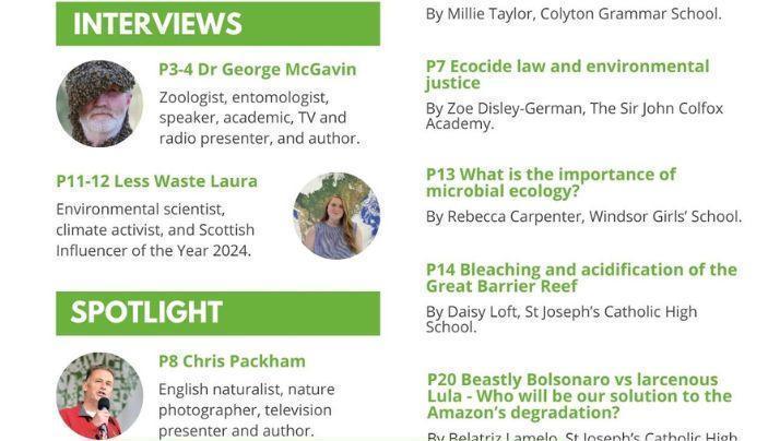 Little Green Change magazine contents page sample