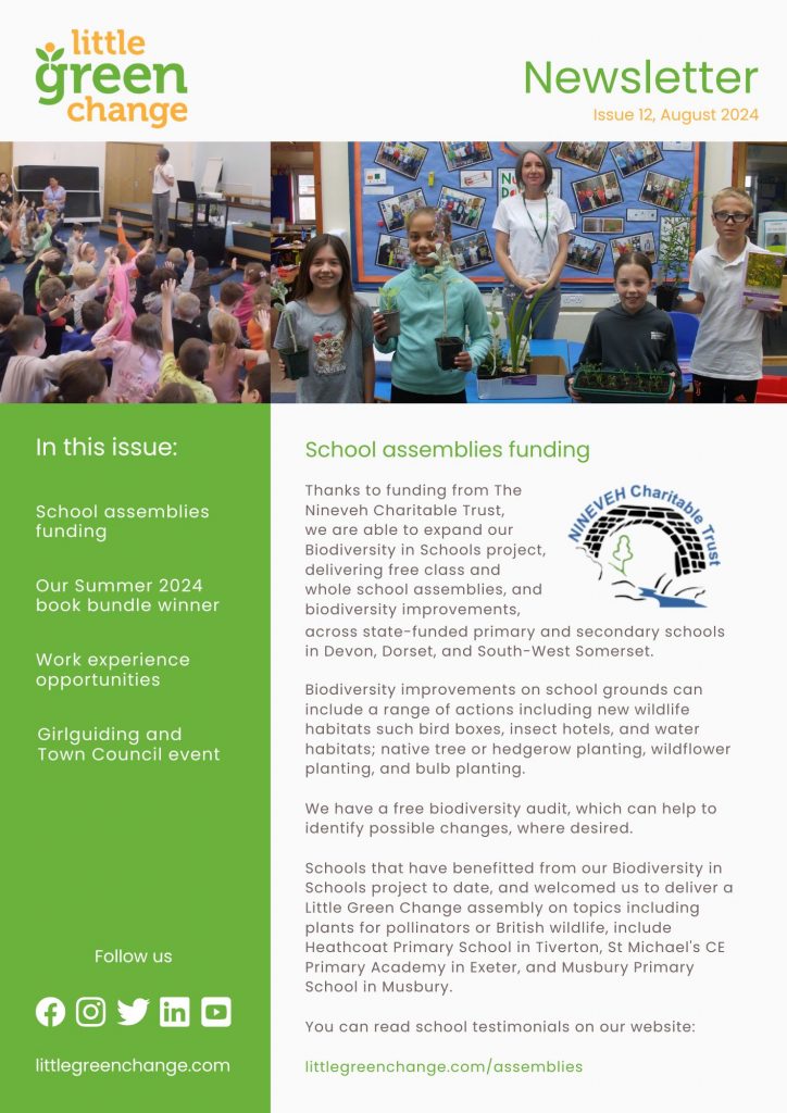 Little Green Change, Aug 2024 newsletter
