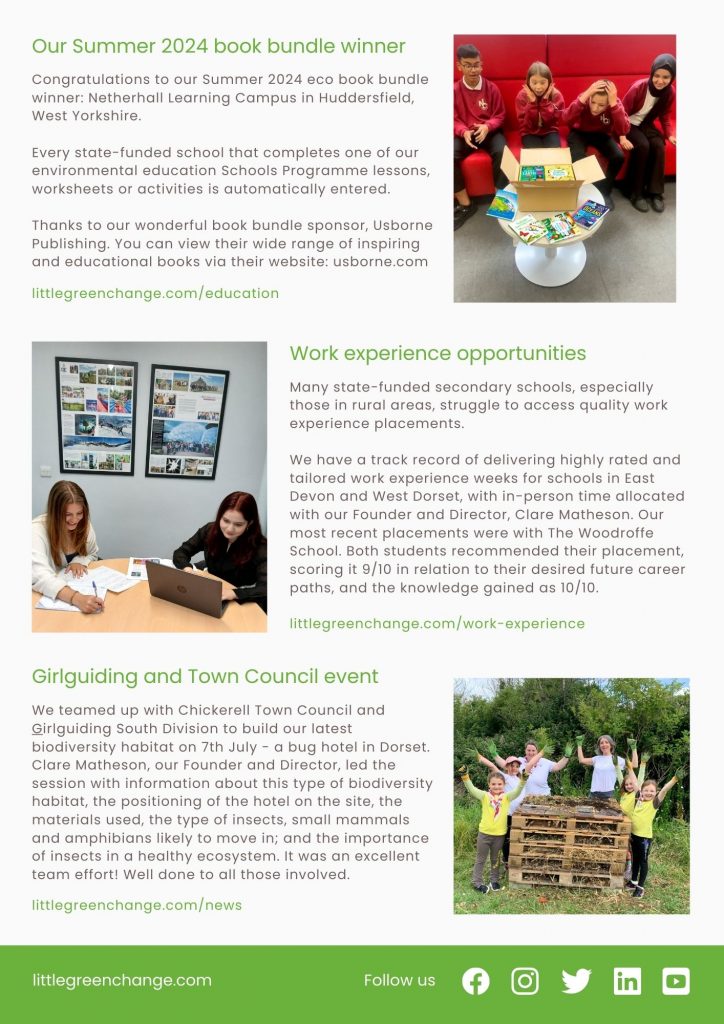 Little Green Change, Aug 2024 newsletter, page 2