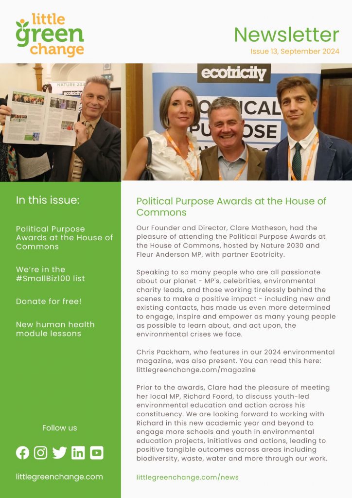 Little Green Change, Sept 2024 newsletter