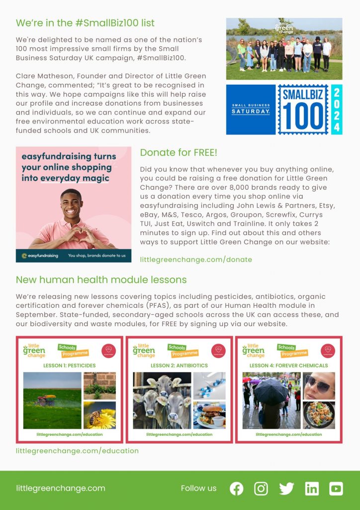 Little Green Change, Sept 2024 newsletter, page 2