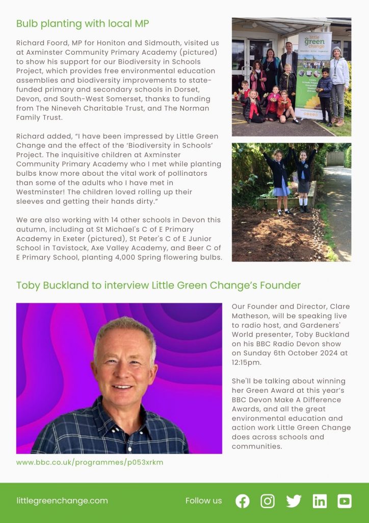 Little Green Change, Oct 2024 newsletter, pg 2