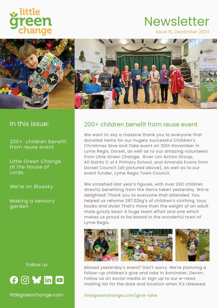 Little Green Change, Dec 2024 newsletter, page 1