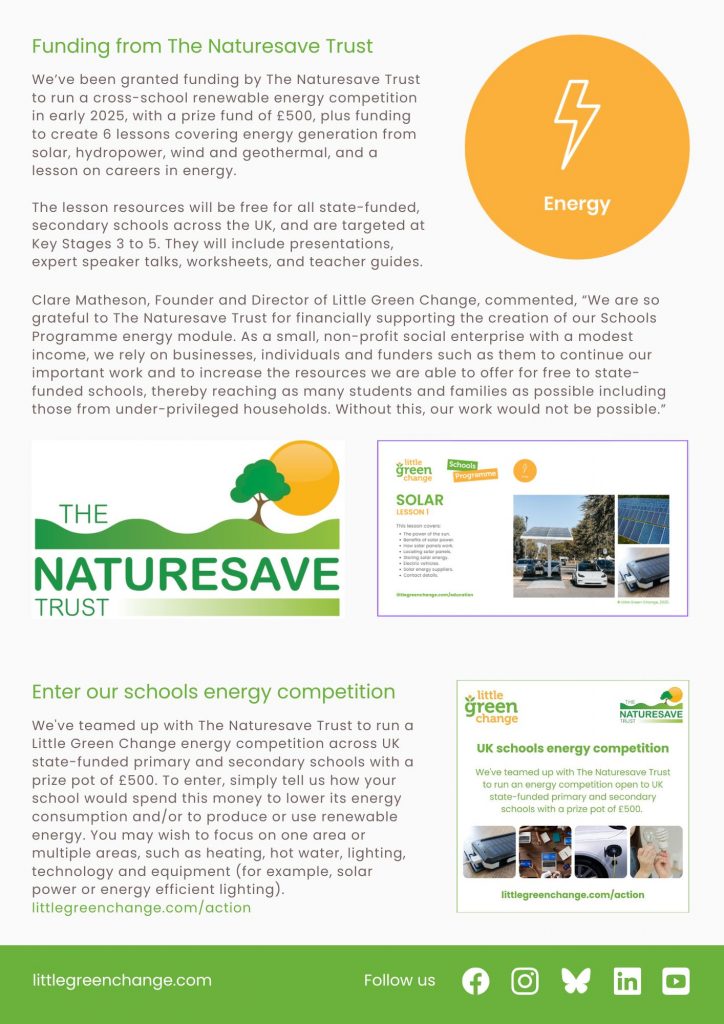Little Green Change, Jan 2025 newsletter