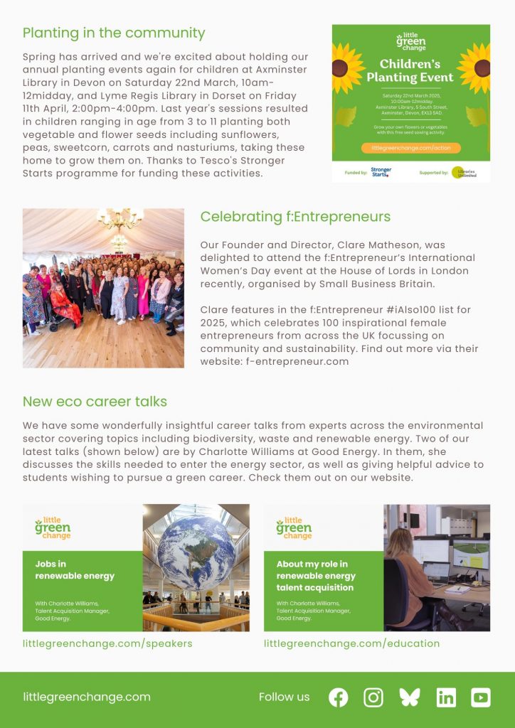Little Green Change, March 2025 newsletter