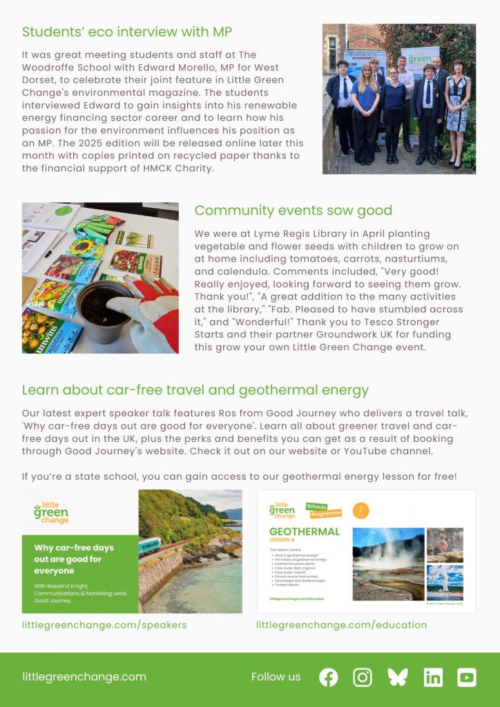 Little Green Change, May 2025 newsletter, page 2