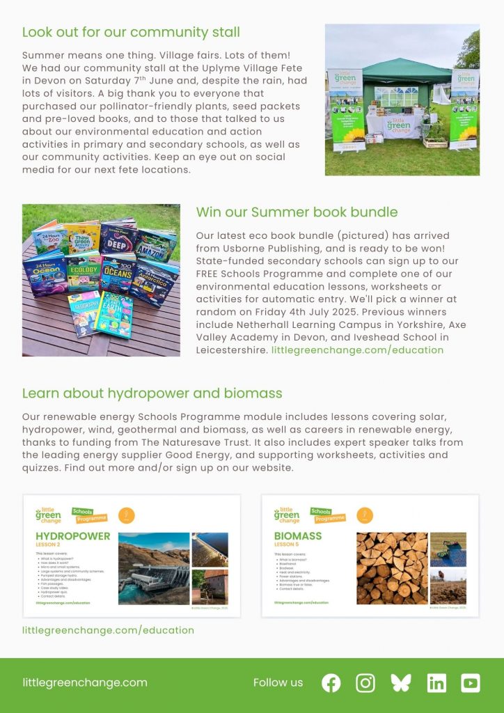 Little Green Change, June 2025 newsletter