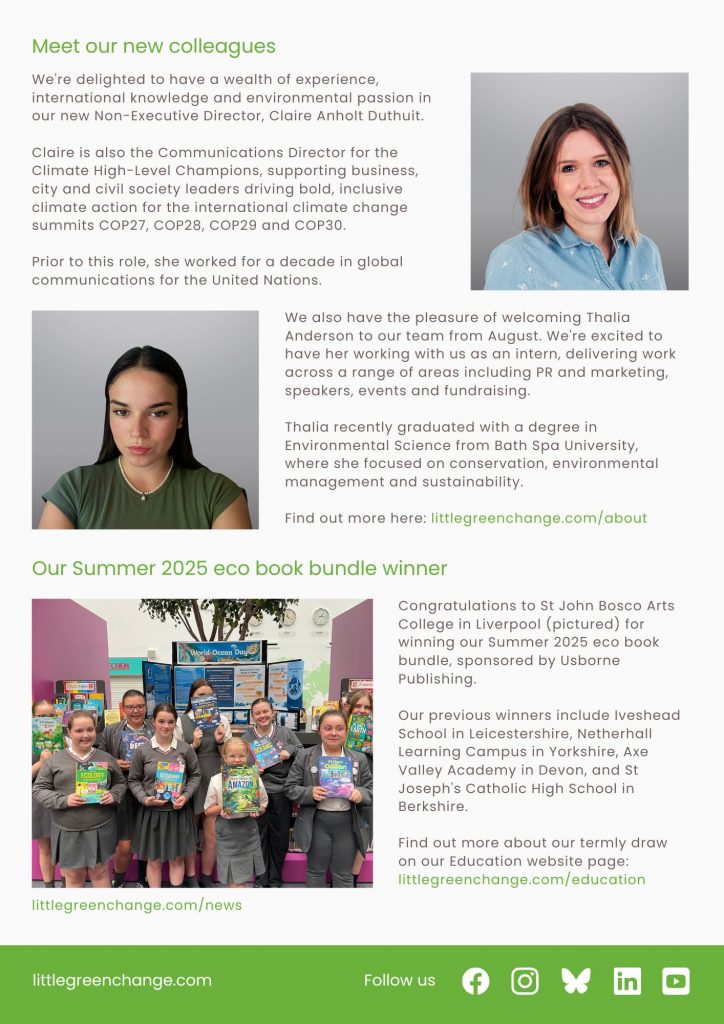Little Green Change, August 2025 newsletter