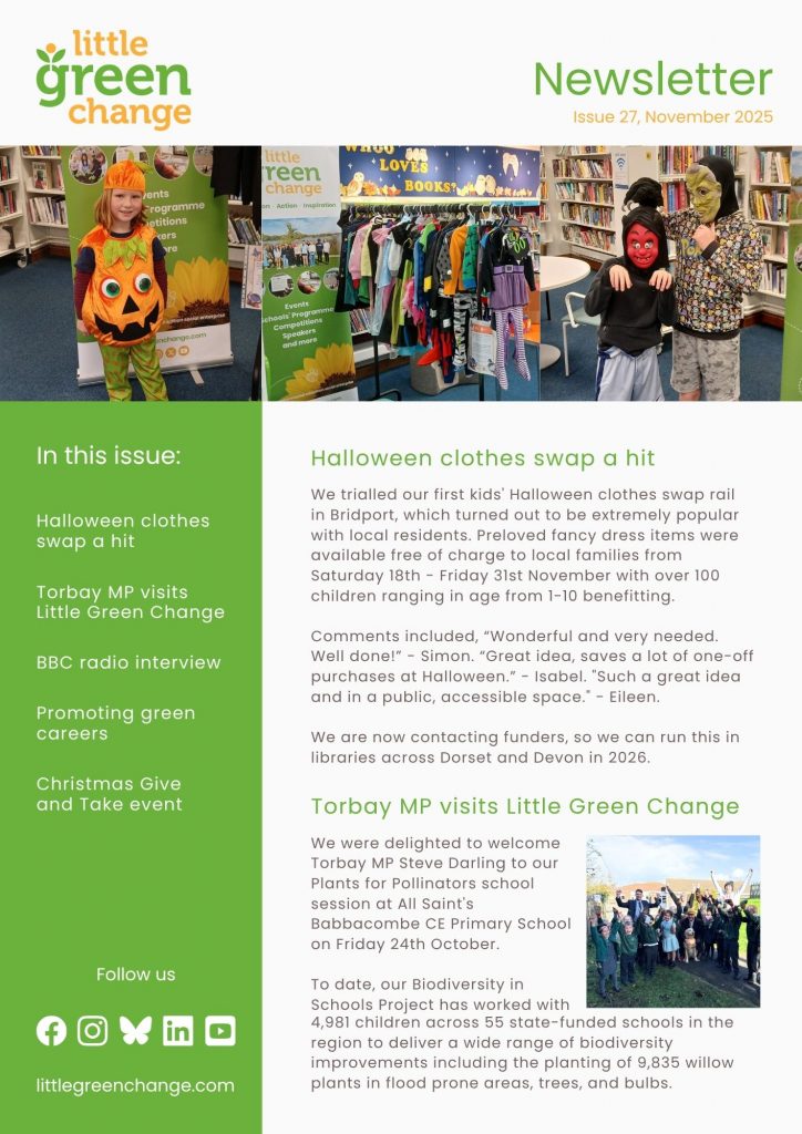Little Green Change, November 2025 newsletter
