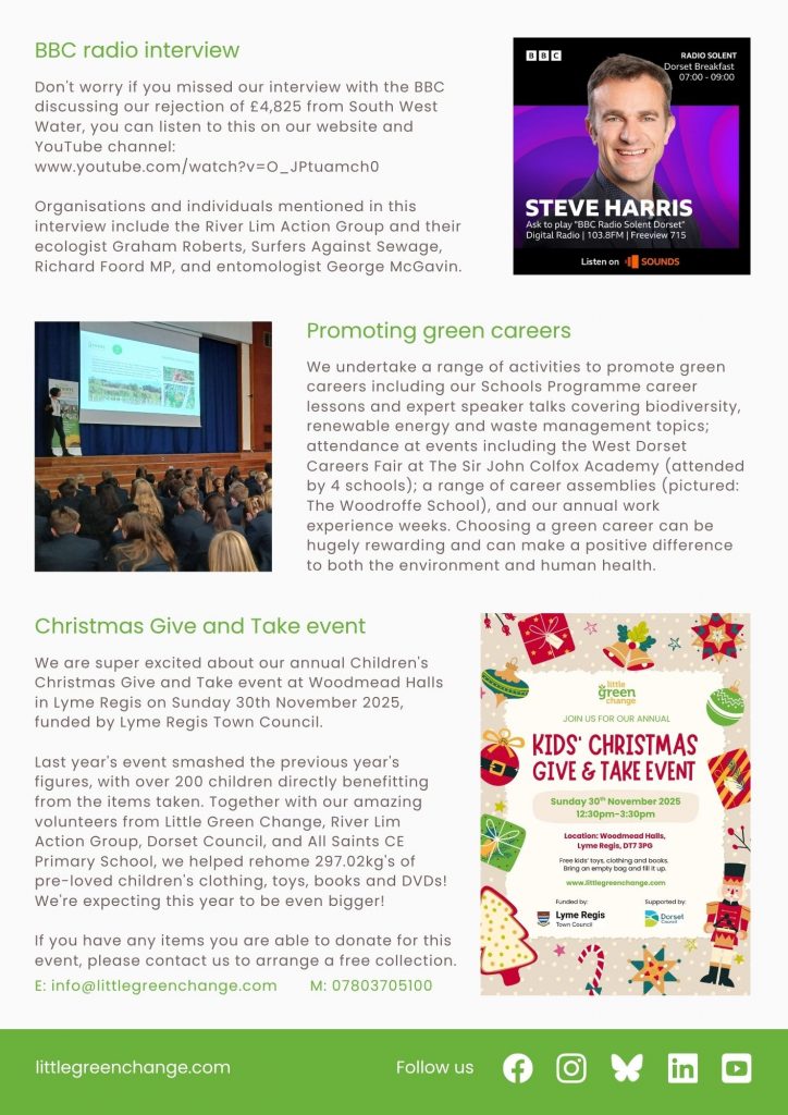 Little Green Change, Nov 2025 newsletter