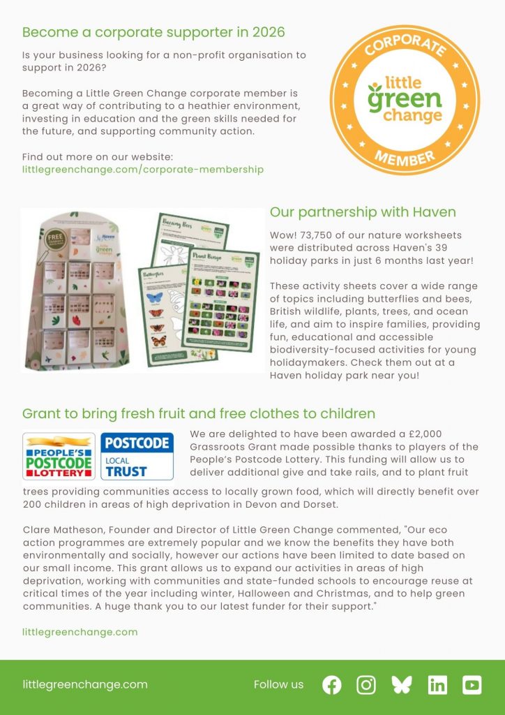 Little Green Change, January 2026 newsletter