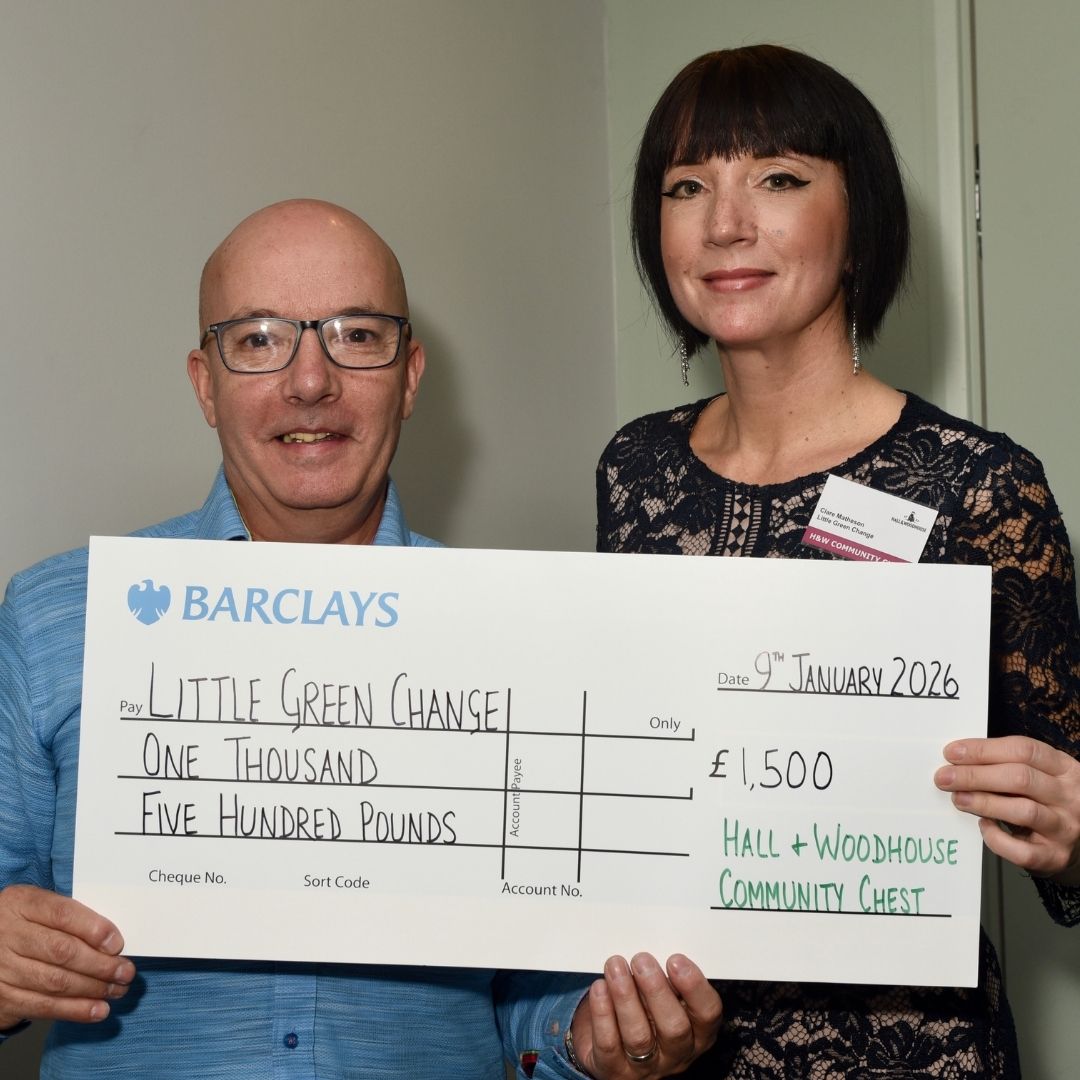 Little Green Change cheque from Hall and Woodhouse 2026