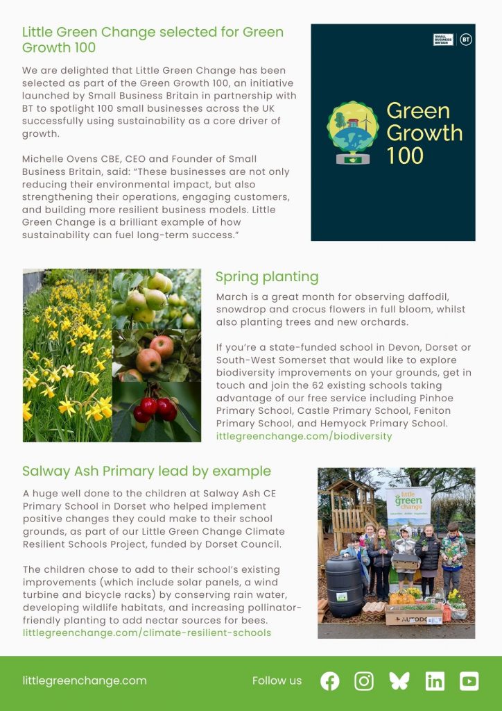 Little Green Change, March 2026 newsletter, page 2